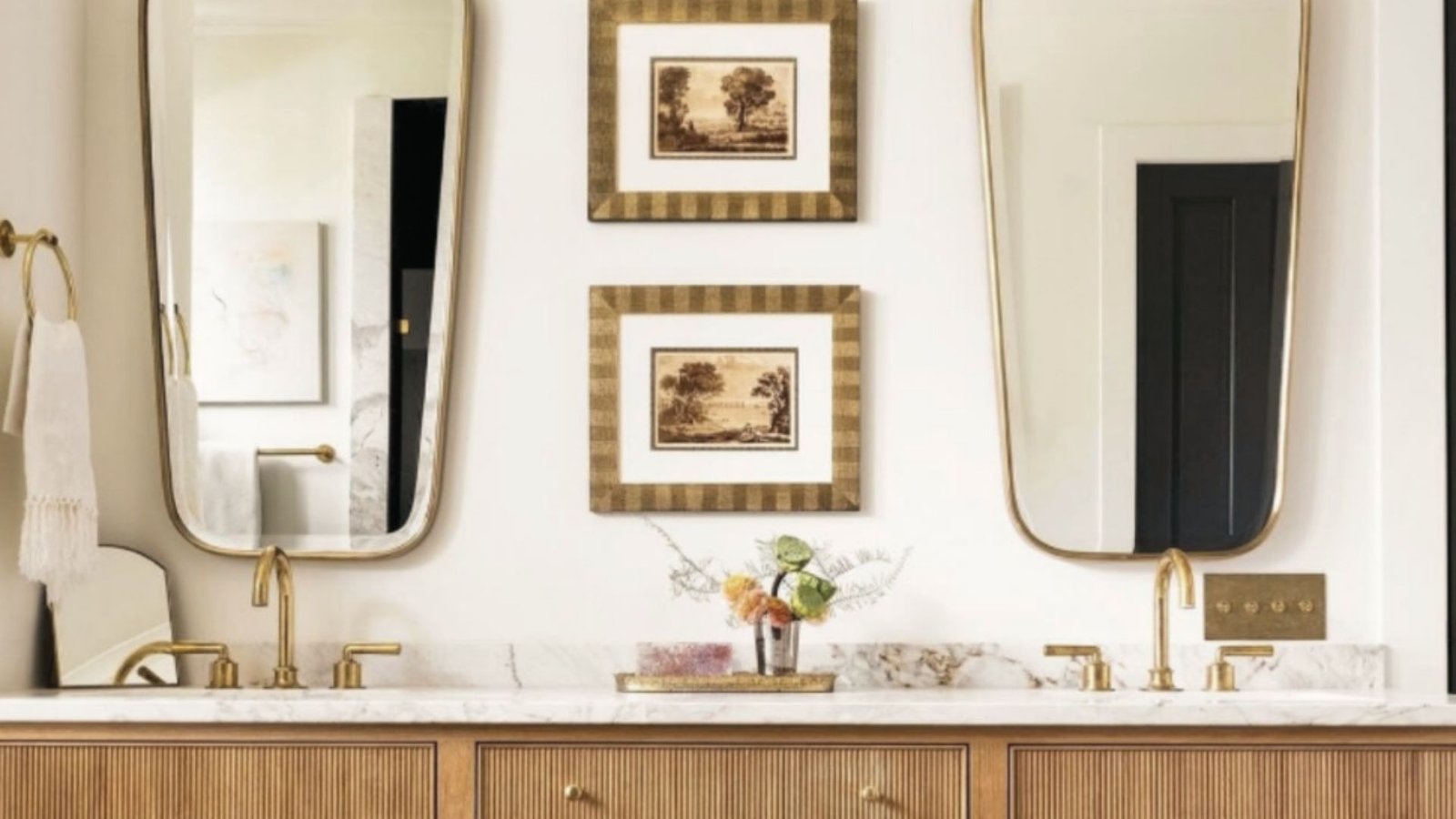 LED-lit stone basement lounge Mirrors to Brighten the Space.